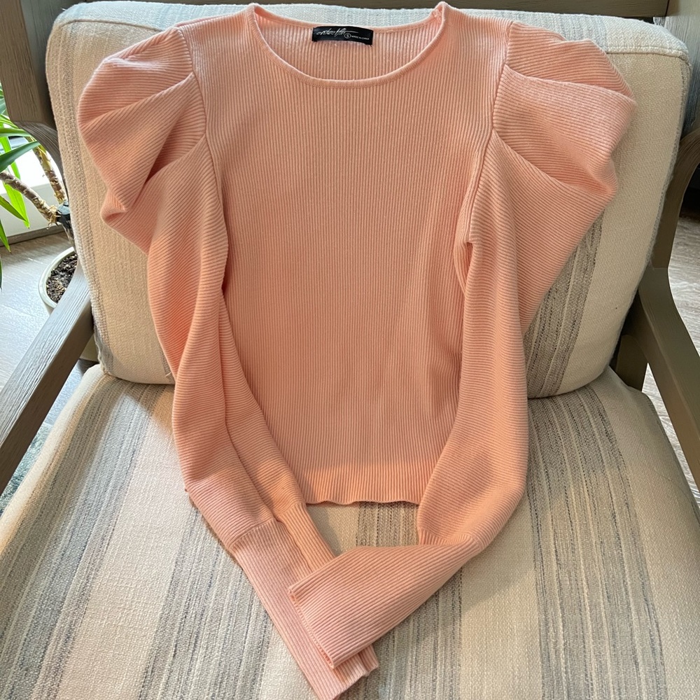Pink VICI puff sleeve sweater